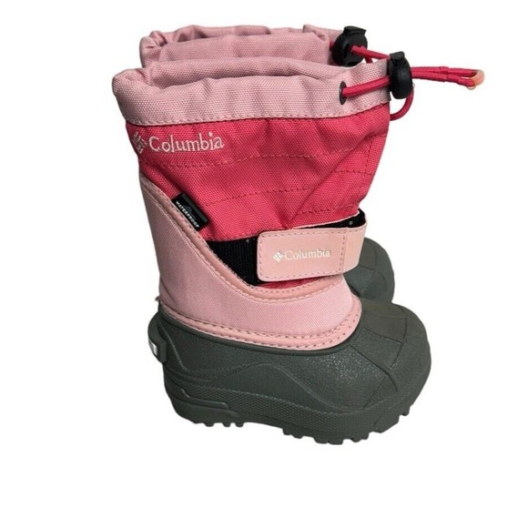 Columbia Baby Girls Size 5 Powderbug Pink/Black Waterproof Snow Boots NWOB - Picture 1 of 6